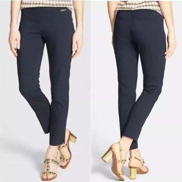 NWT Tory Burch Navy Blue Callie Skinny Pant Size 0 Slim Fit NEW - Picture 1 of 9